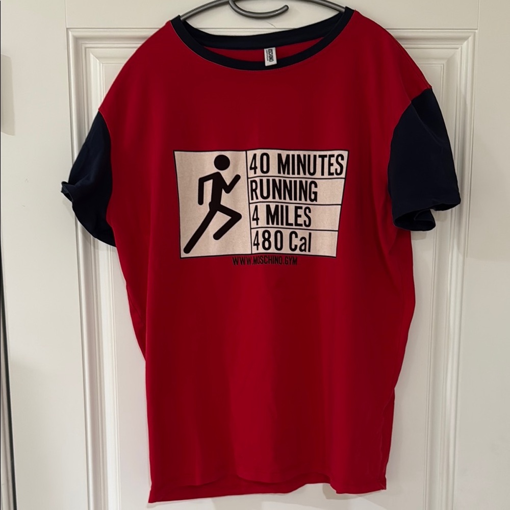 Moschino Red and Black Graphic T-Shirt